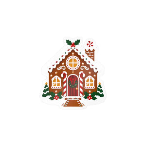 Gingerbread house christmas kiss-cut vinyl decal - home decor decals