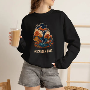 Michigan fall autumn colors crewneck sweatshirt - sweatshirts