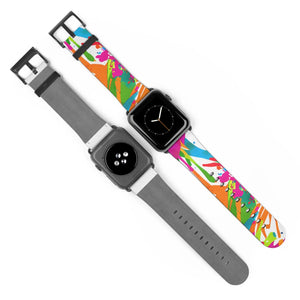 Color splash watch band, vibrant paint-splatter apple strap - bands