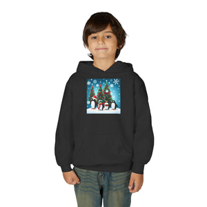 Christmas Snowman, Youth Heavy Blend Hooded Sweatshirt