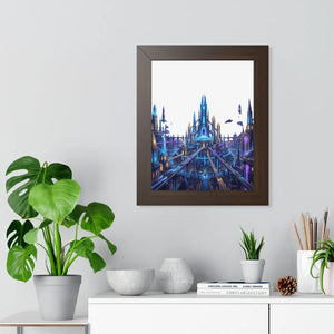 Dipaliz a futuristic city framed vertical poster - posters prints & visual artwork