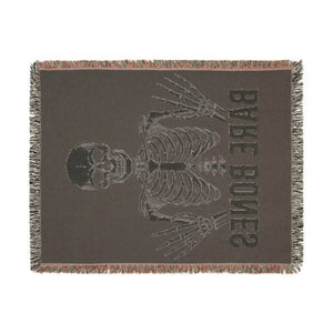 DipaliZ woven throw blanket with skeleton artwork for gothic and alternative interiors