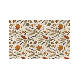 Autumn Harvest Microfiber Tea Towel – Fall Leaves, Wheat & Acorn Kitchen Towel