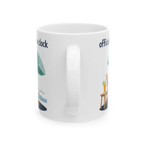 Ceramic Mug — "Officially Off the Clock" Beach Vacation Coffee Cup (11oz, 15oz)