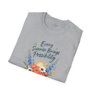 Every Sunrise Brings Possibility Floral T‑Shirt