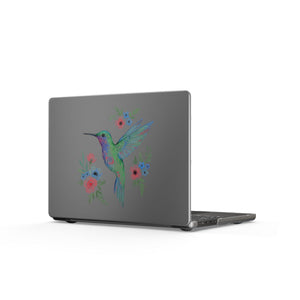 Hummingbird Floral Matte MacBook Case — Pastel Watercolor Laptop Cover
