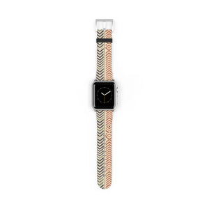 Warm earth-tone chevron print on a DipaliZ Apple Watch band, band only