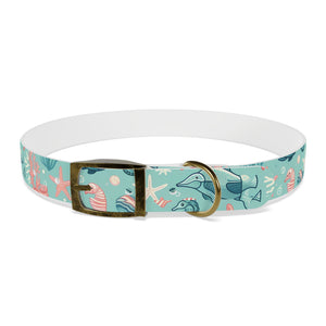 Sea Life Dog Collar — Aqua Fish & Coral Pattern for Pets