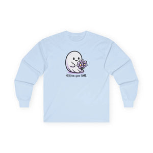 Here for a good time ghost long sleeve tee - t-shirts
