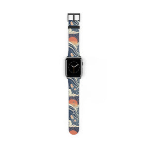 Sunrise wave watch band, japanese pattern apple strap - bands