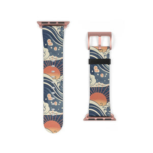 Sunrise wave watch band, japanese pattern apple strap - bands