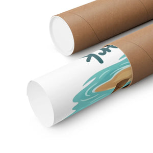 Matte Poster — "Less Work More Living" Tropical Palm Beach Wall Art