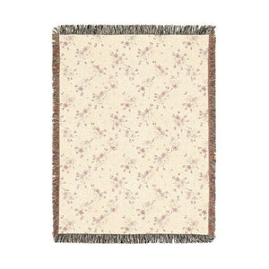 Woven Blanket — Reversible Cozy Throw with Neutral Floral & Speckled Night Sides