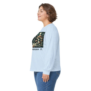 Grow through it mushroom long sleeve tee - t-shirts