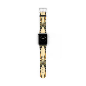 Art deco sunburst watch band, geometric vintage apple strap - bands