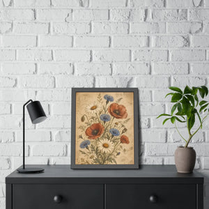 Framed paper poster – vintage wildflower botanical floral wall art - posters