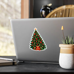Christmas tree kiss-cut vinyl decal - home decor decals