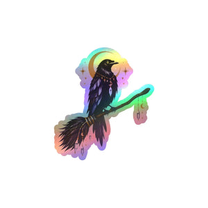 Mystical raven moon kiss-cut vinyl decal - home decor decals