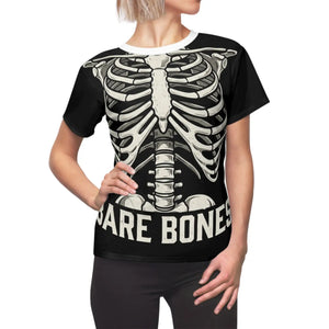 DipaliZ Bare Bones skeleton ribcage women's tee - finished with black stitching
