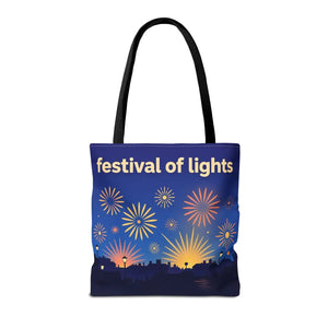 Festival of Lights Tote Bag — Diwali Fireworks Market & Celebration Tote