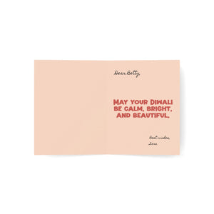 Personalized, Happy Diwali Greeting Cards — Cute Festival of Lights Cards (1/10/30/50 pcs)