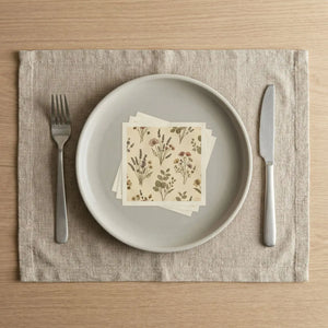 Floral Meadow Cocktail Napkins — Vintage Wildflower Botanical Party Napkins