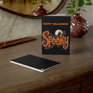 Spooky happy halloween greeting card - cards