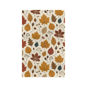 DipaliZ microfiber kitchen towel with a deep teal autumn leaf scatter