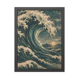 Framed ocean wave poster wall art - posters