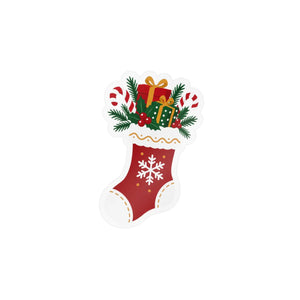 Christmas stocking kiss-cut vinyl decal - home decor decals