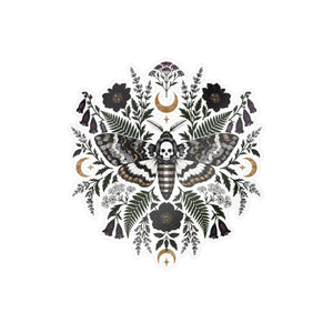 Gothic death’s head moth kiss-cut vinyl decal - home decor decals
