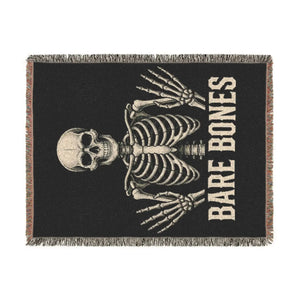 DipaliZ Bare Bones throw blanket, skeleton design drawn in a flat graphic style