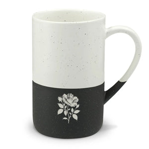 Engraved rose speckled ceramic mug - mugs