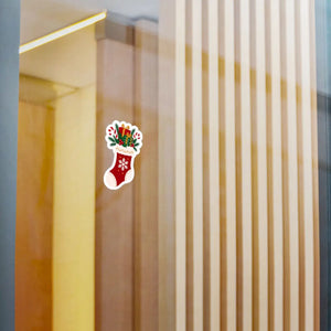 Christmas stocking kiss-cut vinyl decal - home decor decals