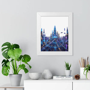 Dipaliz a futuristic city framed vertical poster - posters prints & visual artwork