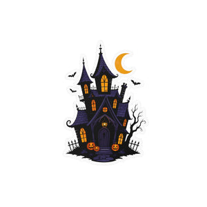 Haunted halloween castle kiss-cut vinyl decal - home decor decals
