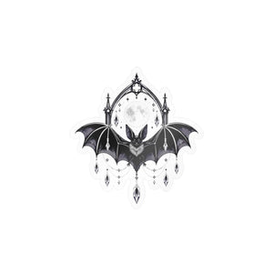 Gothic bat moon kiss-cut vinyl decal - home decor decals