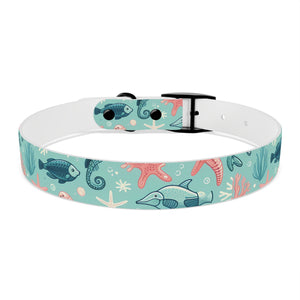 Sea Life Dog Collar — Aqua Fish & Coral Pattern for Pets