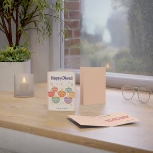Personalized, Happy Diwali Greeting Cards — Cute Festival of Lights Cards (1/10/30/50 pcs)