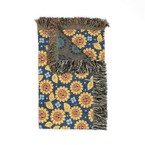 Boho Floral Woven Blanket