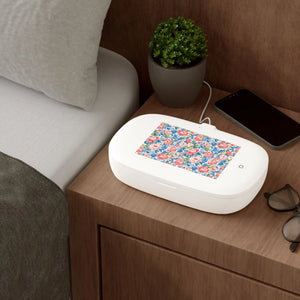 Floral uv phone sanitizer and wireless charging pad - chargers