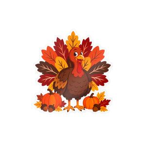 Thanksgiving turkey kiss-cut vinyl decal - home decor decals
