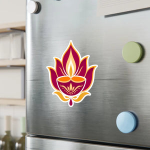 Lotus diya kiss-cut vinyl decal - home decor decals