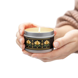 Lotus flower pattern tin candle - candles