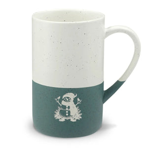 Whimsical snowman ceramic mug - mugs