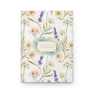 Floral Meadow Hardcover Journal — Lavender & Wildflower Notebook