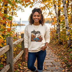 Leaf peeping michigan fall foliage crewneck sweatshirt - sweatshirts