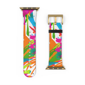 Color splash watch band, vibrant paint-splatter apple strap - bands