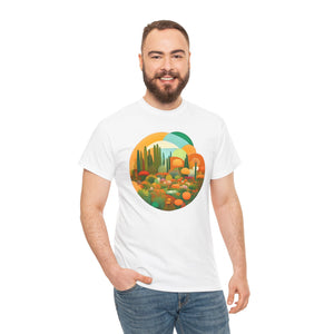 Beautiful landscape in a circle, Unisex Heavy Cotton Tee