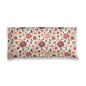 Floral Rose Satin Pillowcase — Soft Botanical Body Pillowcase